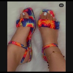 Tie dye sandals